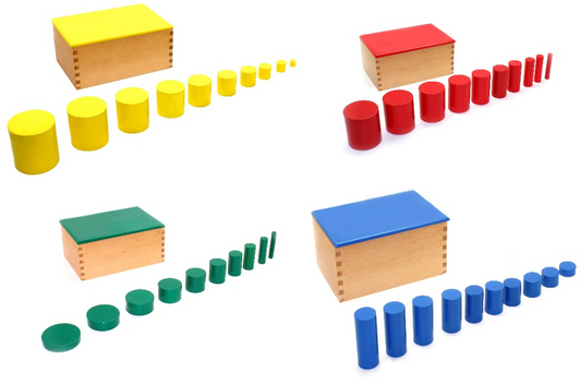 Montessori Pedagogy: Pack of 4 Cylinders